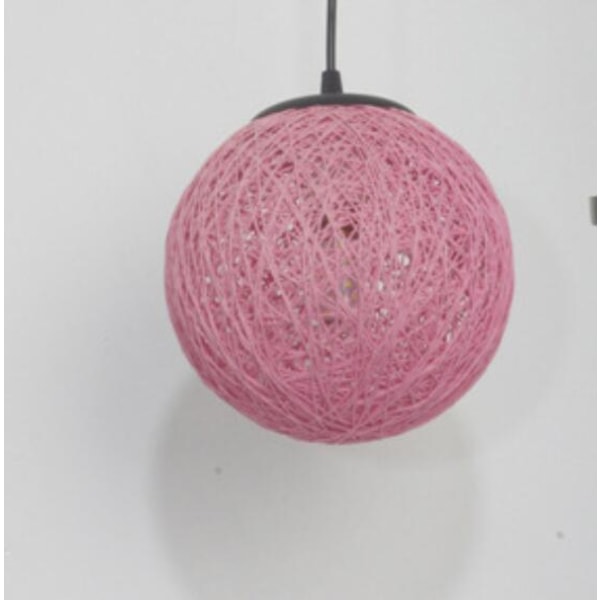 Vedhængslampe, lysekrone Kreativ personlighed kunst hamp kugle rattan lysekrone (15cm pink)