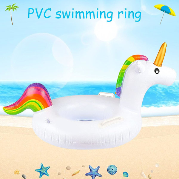Regnbueheste svømmering, oppustelig poolbøje til børn, babysæde til pool, babysvømmering, babysvømmering, babysæde til pool, oppustelig svømmering