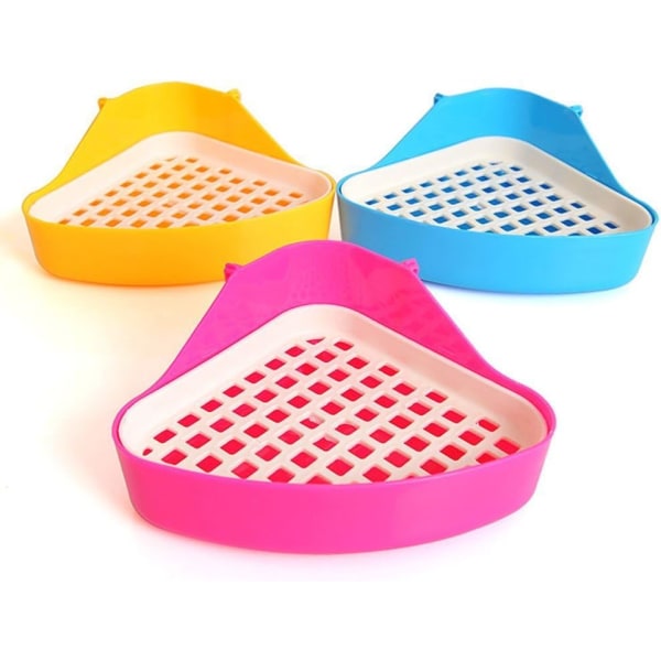 3 pieces Pet Litter Tray, Small Animal Triangle Toilet Potty Trainer Pet Pee Corner Litter Tray Training for Hamster Chinchilla Guinea Pig Bunny Fer