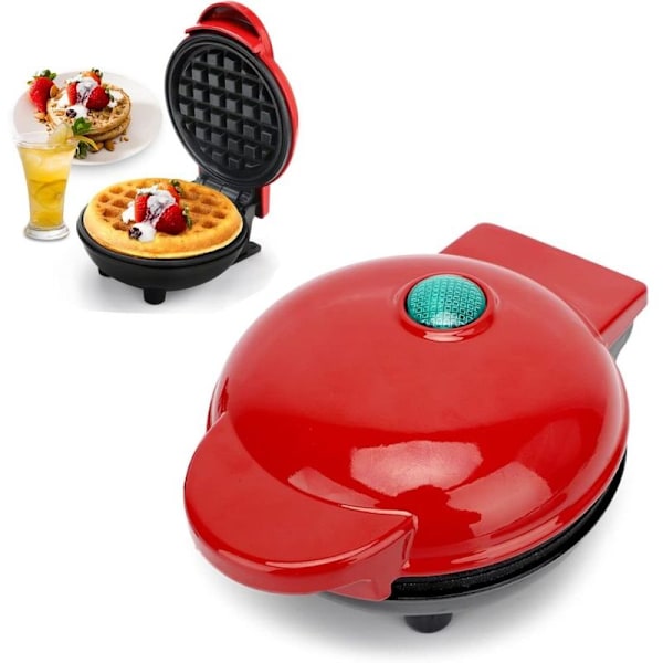 Mini Runt Våffeljärn, Klassiskt Pannkaks-våffeljärn för Julklappar, Pannkakor, Kakor, Chaffle, Snacks, Belgiska Våfflor
