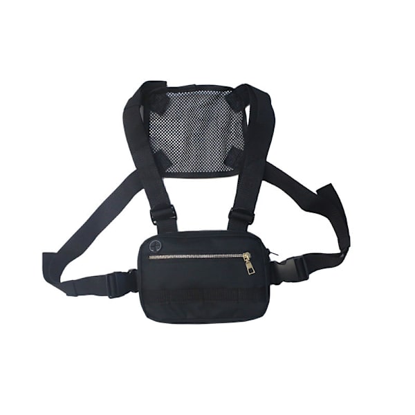 Musta miesten ja naisten rintarepun laukku Hip Hop Streetwear vyölaukku Säädettävät rintarepun laukut Fanny Pack