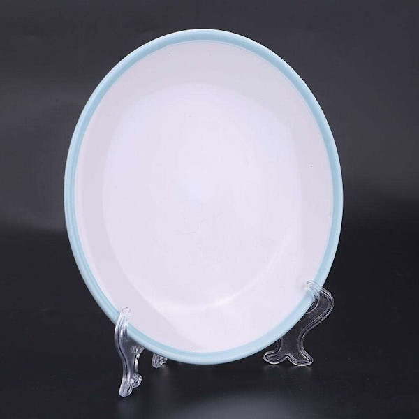 Klart plaststativ eller fotostativplate, 20 stk sammenleggbare hvite plastplateholdere, bilderamme dekorativt displaystativ (17,5)