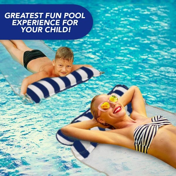 Uppblåsbar flytande säng hammock med vatten 4 i 1 lång stol swimmingpool lounge luftmadrass luftpool uppblåsbar hammock vuxna och barn