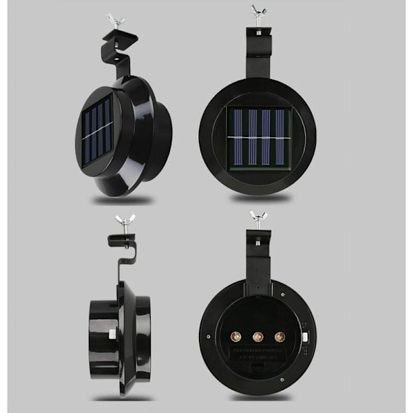 6 LED-aurinkolamppusetti ränniin, aitaan, kattoon, puutarhaan, pihalle, seinälle, musta