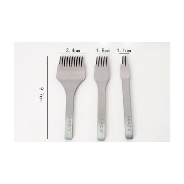3kpl DIY Nahkatyökalusetti Valintatyökalut Nahkakäsityöt Nahkaompeluneulat Terästyökalu 2/5/10 Käsityönyöritysneula Leikkurisetti 3.0mm nahkatöihin