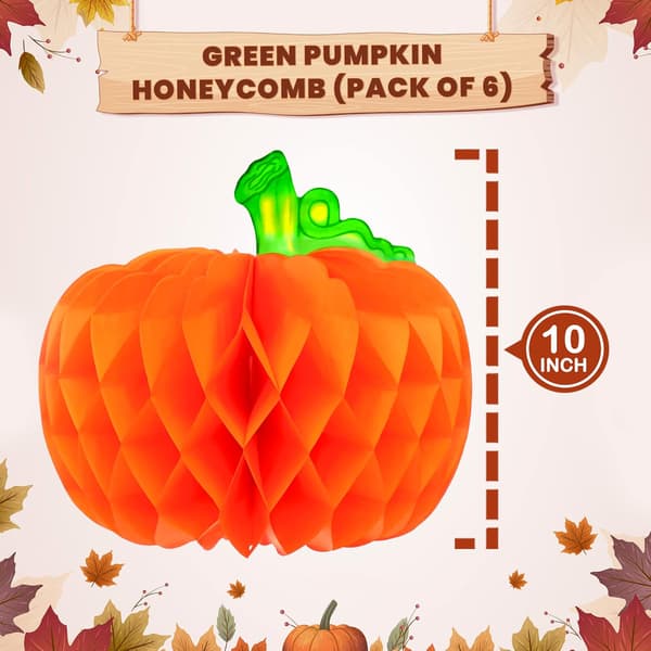 Stora papperspumpa-centerpieces - 6-pack | Tissue Pumpkin Honeycombc