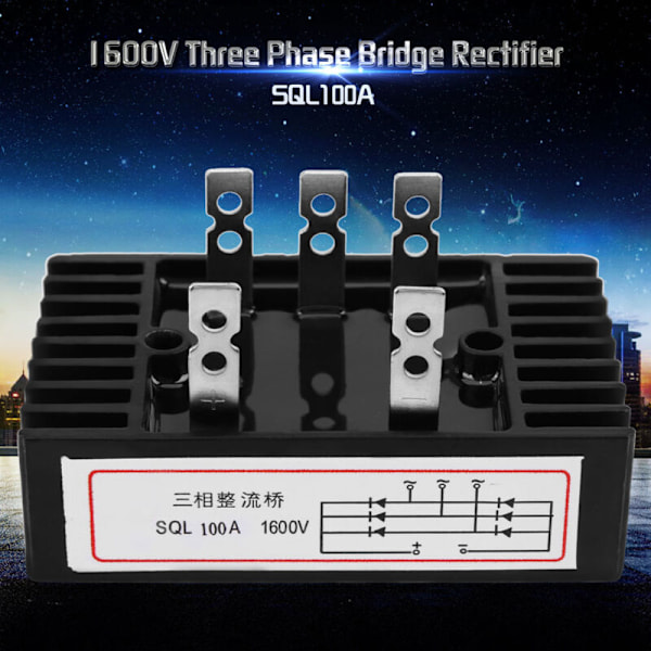 Trefaset diode ensretterbro SQL100A 1600 V AC til DC