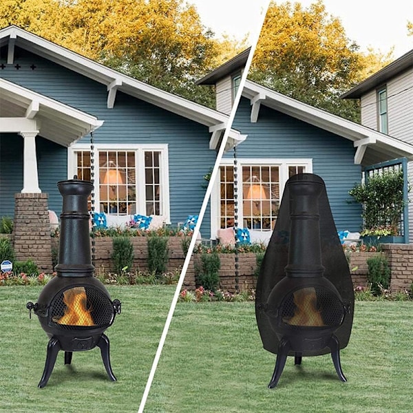 84x21/48cm Vattentätt runt eldfatsöverdrag, Utomhusöverdrag för hemmet Grillöverdrag BBQ Skyddsöverdrag BBQ Gångöverdrag med åtdragningssnöre, exteriör