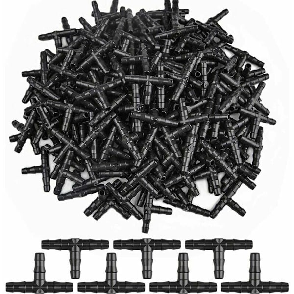 300 st 3-VÄGS T-KOPPLINGAR Tre till Barbé DRIPPER DRIPPER DE DRIPPER T-koppling T-koppling Rör TUBCH FAST REM SPLOW SPRATED SYSTED SYSTE