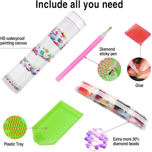 Full Diamond Painting Kit for Voksne og Barn 5D Giraff Diamant Kunst og Håndverksett Diamantmaling etter Nummersett Perfekt for Hjemmeveggdekor 30 x