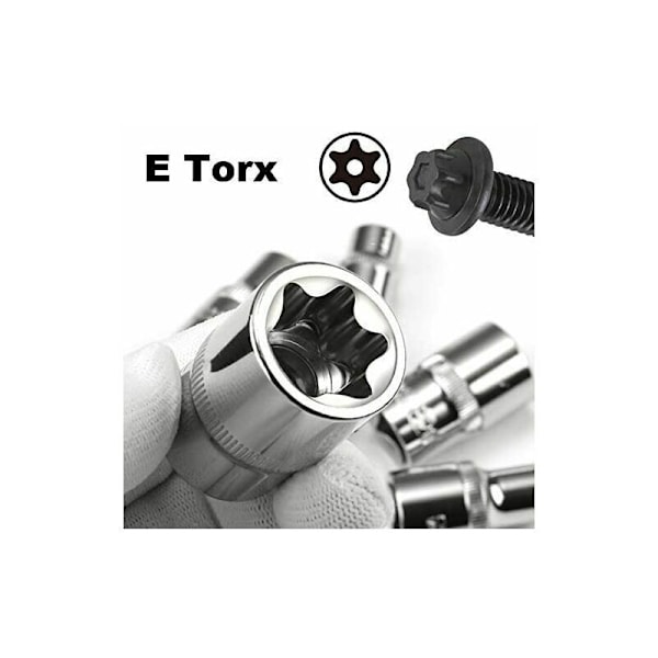 TORX E4-E24 E-TORX HAN SOCKET MUTTER 14 STK. hunn-sokker sett