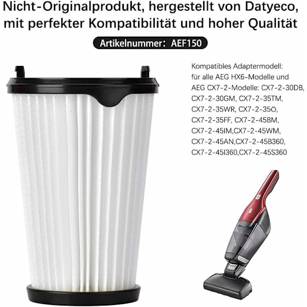 Støvsugerfilterpatronfilter til støvsugere Kompatibel med HEPA/Electrolux Egnet til AEG CX7-2 AEF