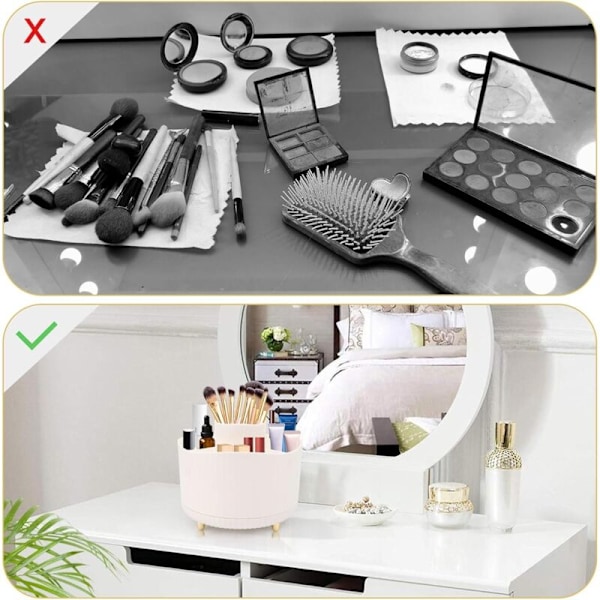 CCYKXABLANC ORGANIZER ROTATIV MAKEUP 360° ROTERENDE PROCK PROCK RAGINE RAGINE MAKEUP 5 RUM BROQUAUX MAKEUP ORGANISK