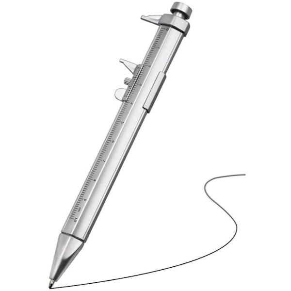 Skjutmått 2 i 1 0-100mm, kulspetspenna, gadget för män och kvinnor, presenter, ingenjör, snickare, snickarstudent
