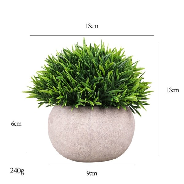 Simuleret grøn plante hjem dekoration grøn plante potteplante (kort nåle græs potteplante)
