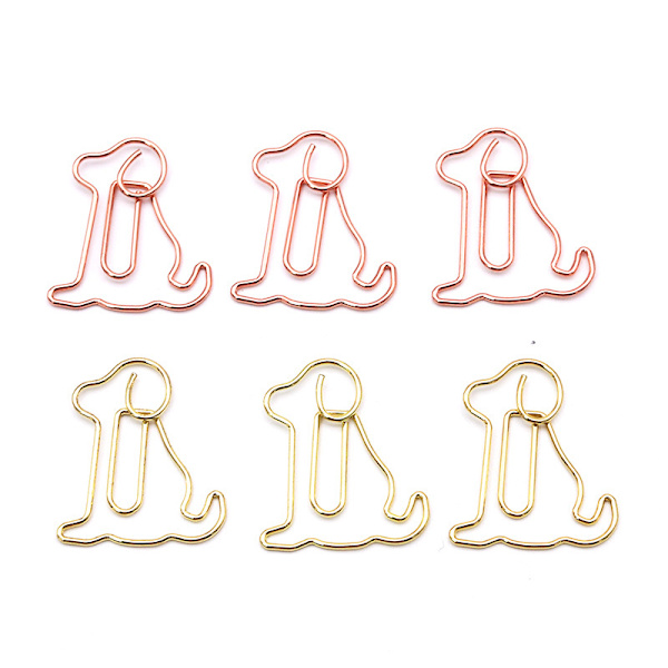 20 stk. Metal Hundeklips (Rose Gold + Guld) Kreative dyrepapirer Dekorative papirclips Velegnet til skolekontor skolehjem
