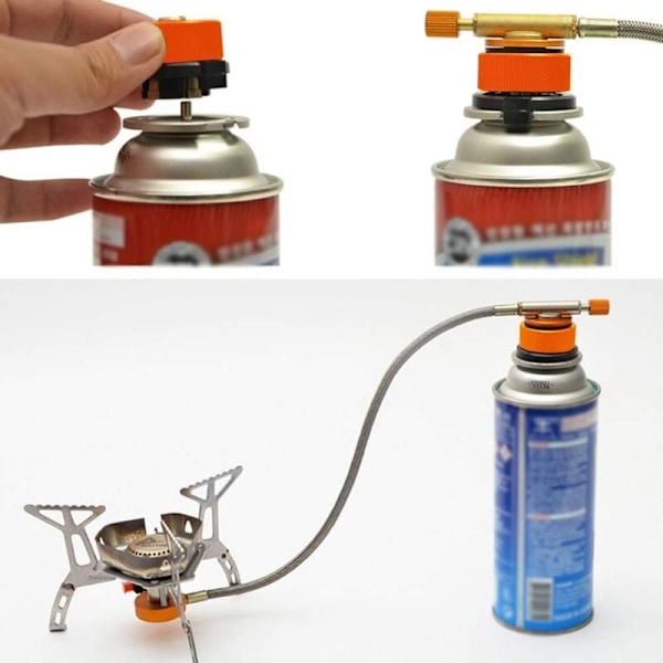 Camping komfyr gassadapter Adapter for beholder Butan skrue gasspatron stempeladapter, utendørsutstyr
