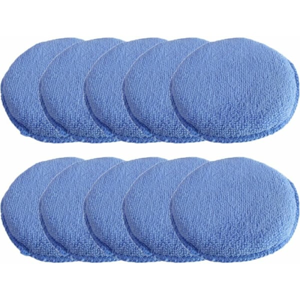 Poleringssvamp, 10 stk. svampe voksapplikator i 5-tommer mikrofiber, voksapplikationspude til voks, poleringsprodukter, malingsrens, malingsrens