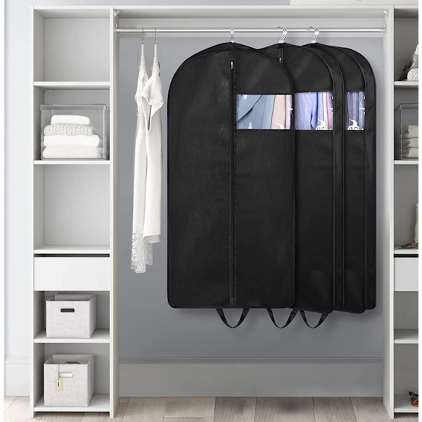3 stk. 60*153cm bryllup smoking håndholdt foldbar jakkesæt cover tøj støv cover støvpose frakke cover hængende opbevaring