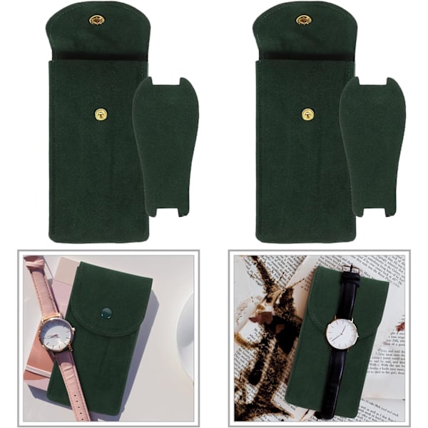 Set med 2 förvaringsfickor för klockor - Flanell - Resistent - för resor, utomhus