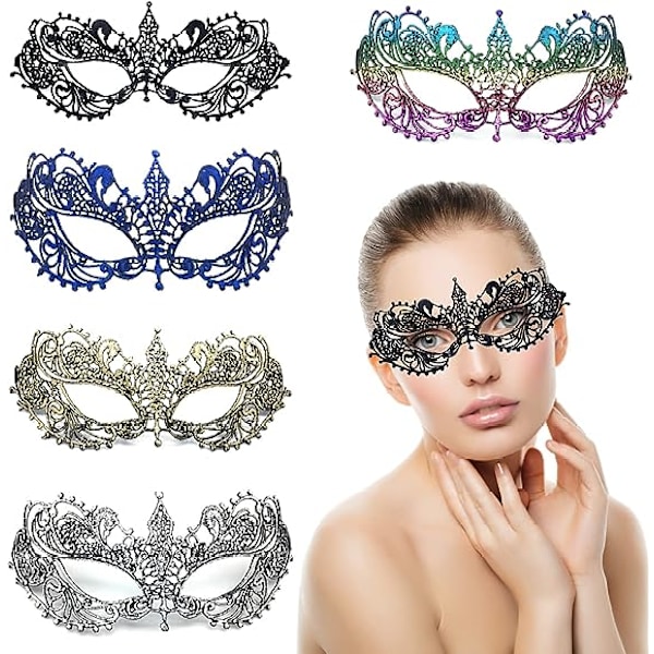 5 st spetsmaskeradmasker. Maskeradmasker, spetsögonmasker, mystiska ögonmasker, maskeradmasker
