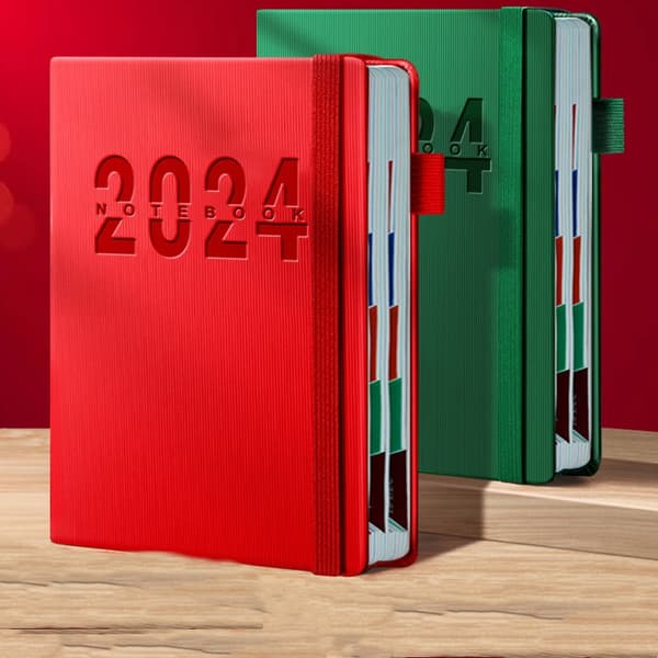 Notesblok 2024 Planlægningsnotesblok Læringstidshåndteringsplan Effektivitetsmanual 1 Ny Rød