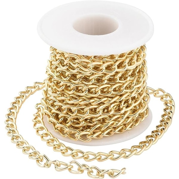 Håndlavet halskæde halvfabrikata (guld), metalkæde DIY j