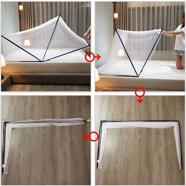 Bærbar Foldbar Seng Myggenet Rejse Myggenet, Enkelt Dør Camping Myggegardin Universal Stor Sengehimmel (125*55*65) CM