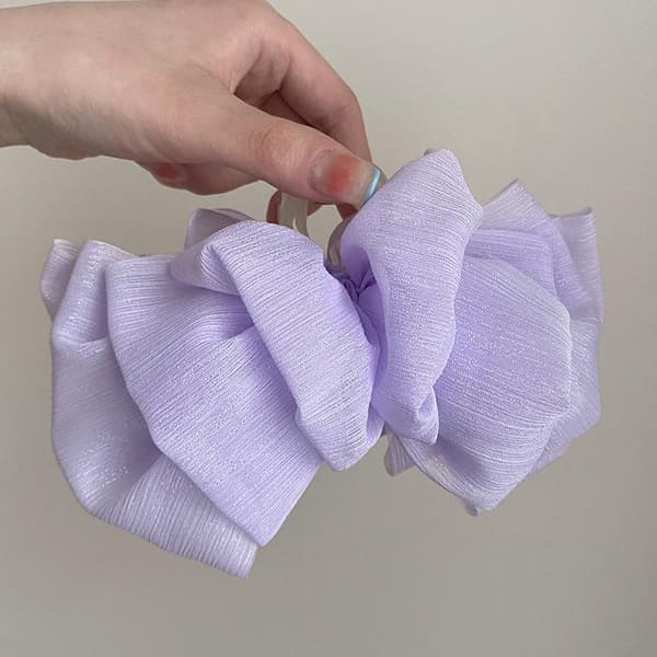 Sløyfehårspenne, Trendy Mesh Tulle Spange (Lilla)
