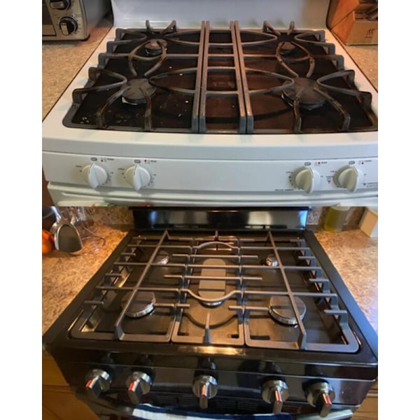6 st Återanvändbara Spisskydd, Universal Gasspis Skydd Gasspis Skärmskydd med 2 Non-Stick Värmebeständiga Skydd Svart(10.6x10.6 tum)