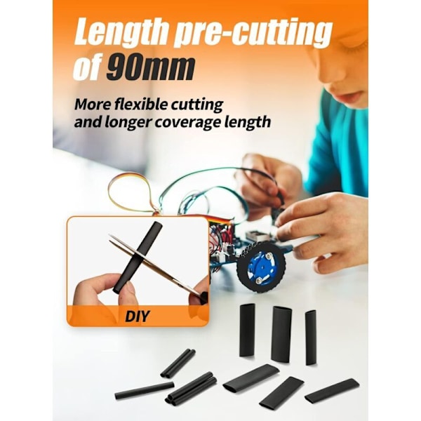 90mm Extra Lång Krympslang Kit - Extra Bred 4:1 Hög Krympfaktor Krympslang, Marin Kvalitet Krympfilm - Industriell Krympslang