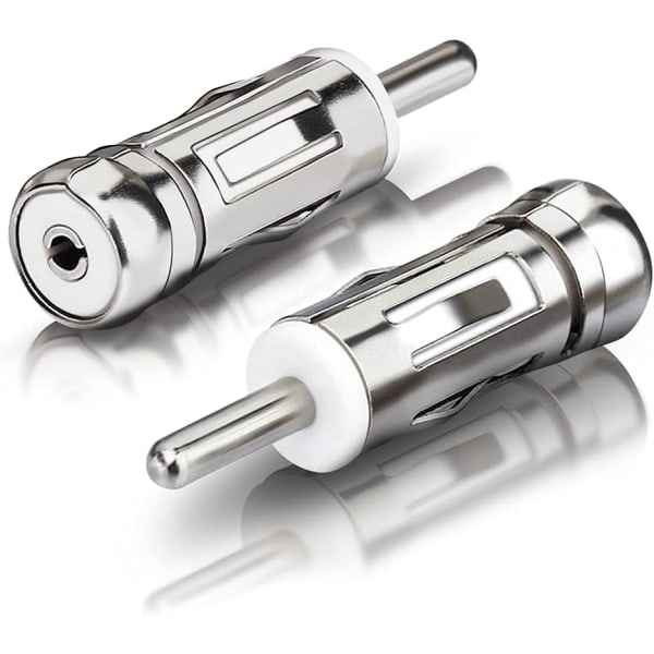 (2-pak) Bilantenneadapter, universel bilstereoadapter, ISO-stik til DIN-stik, til bilstereo radiohovedenhed stereo modtagere
