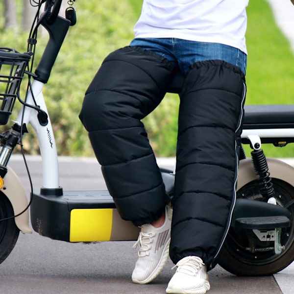 Varma motorcykelknäskydd med dragkedja, vindtät, varm, tjock vadderad knäskydd, justerbart skydd, en storlek passar alla 60cm
