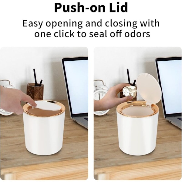 1 st (ljusgrön) bordskorg med lock, mini plastskräp, liten soptunna för kök, sovrum, badrum, kontor