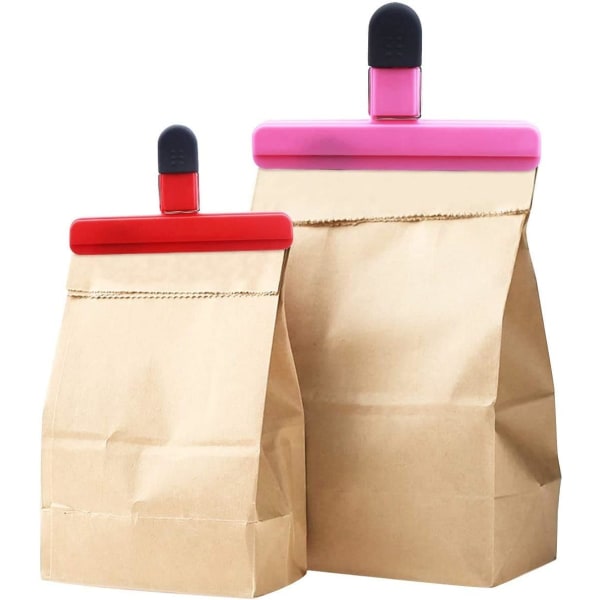 Matklämmor, Stora och små matklämmor i plast för kaffe, potatis, kök, matkassar, blandade färger (8)