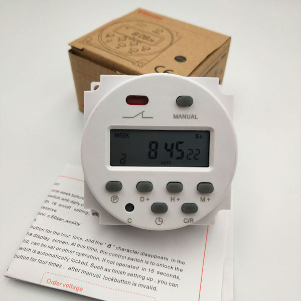 Tidsbrytare AC 220V-240V 16A programmerbar digital display LCD elektronisk tid