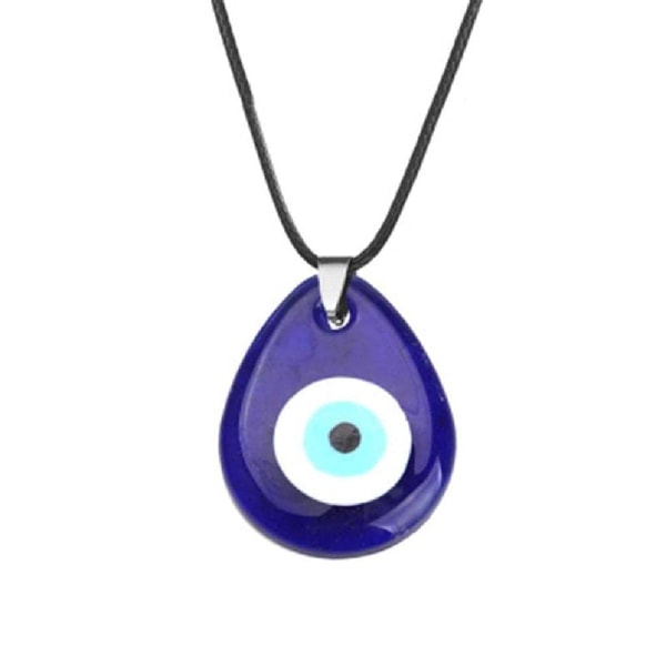 Okänd Evil Eye Pendant Läder Repkedja Skydd för män Wo