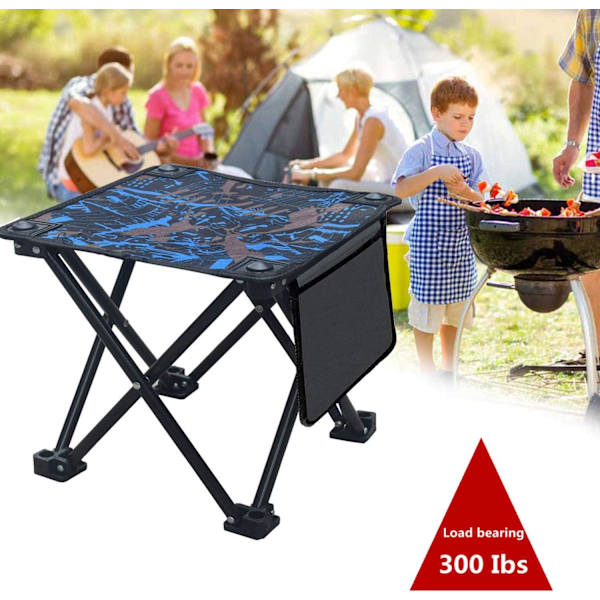 Camping Vikbar Pall, Bärbar Pall Liten Fiske Stol Lätt Fiske Pall med Stabila Platta Ben och Bärväska, Perfekt för Camping Fiske Pi