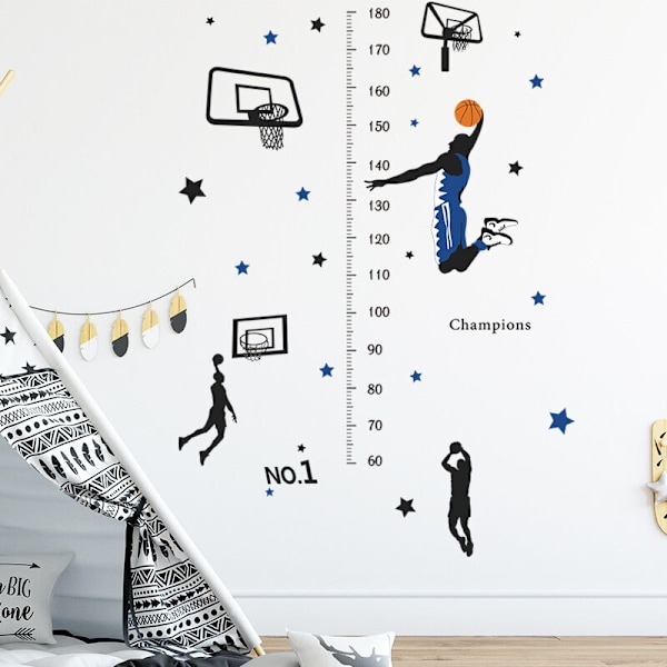2 ark basketboll väggdekaler för pojkar med citat om att tänja på gränserna, väggdekal för basketbollsfans, tonårsrum, spelrum, väggdekoration