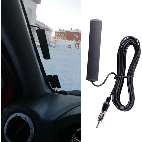 2 stk Universal Bil FM Radio Antenne Patch Antenne Vindusmontering 5M Kabel