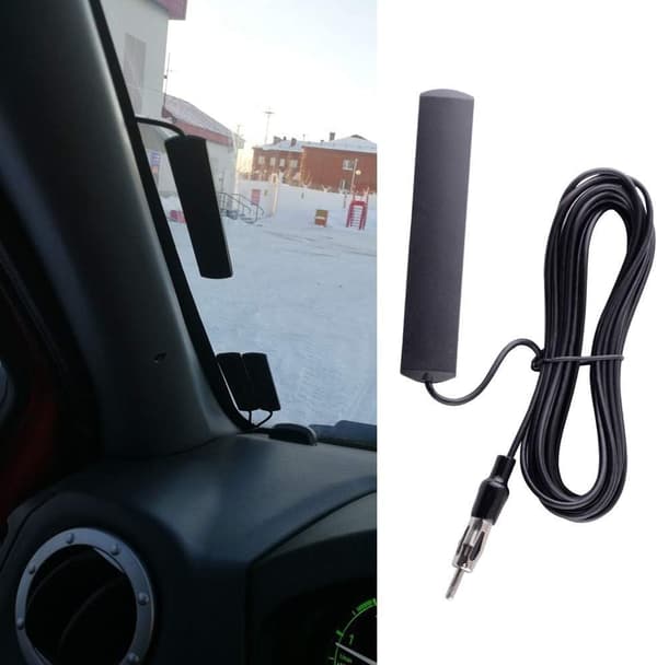 2 stk. Universal bil FM-radioantenne patch antenne forrude montering 5M kabel