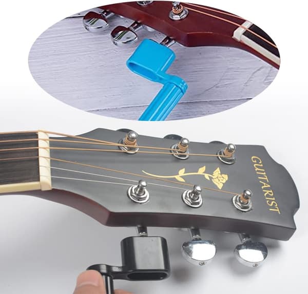 2 st, blå, svart, strängvev, gitarrtillbehör, gitarrsträngspänning, för snabbare strängbyten på västerländska, akustiska, klassiska och elektriska gitarrer