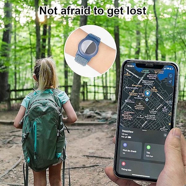 Soveltuu Apple Airtag -rannekkeeseen, lasten anti-lost GPS -seurantarannekkeen kotelopidike (vaaleanpunainen hiekka)