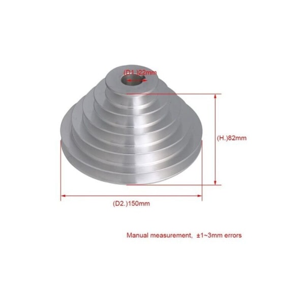 5-trins aluminiumskive - 19 mm indvendig diameter, 54-150 mm udvendig diameter, 12,7 mm bredde - til type A kilerem-tandrem