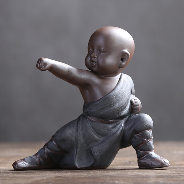 Mini Monk Ornament Buddha Statue Kung Fu Tepet Zen Have Teabakke Figur Kung Fu Teabakke Bil Hjem Kontor Dekoration
