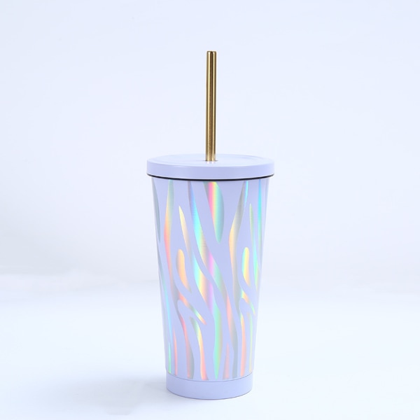 Travel mug, mug with straw, stainless steel 500ml(Style 7)