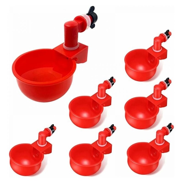 Automatisk 6-pack Vattenförsörjning Steg Plastskålar Plastskål, automatisk vattendistributör för fjäderfä med dricksvattenkoppar för ankor, änder och kycklingar