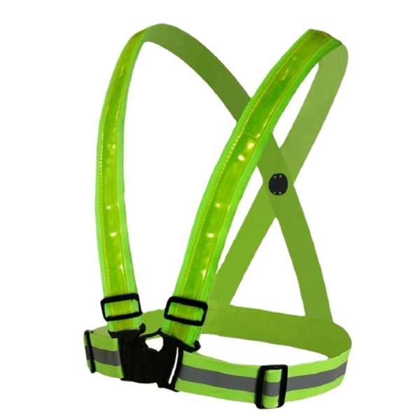 LED udendørs sports nat løb ridning vest elastisk reflekterende tøj advarsel vest USB opladning lysende stropper