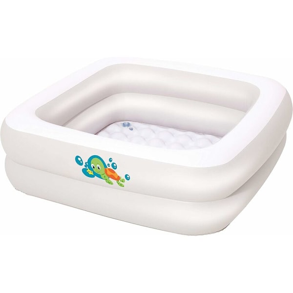 Kvadratisk oppustelig babybadekar 86 x 86 x 25 cm Betterlife (1 stk, hvid)