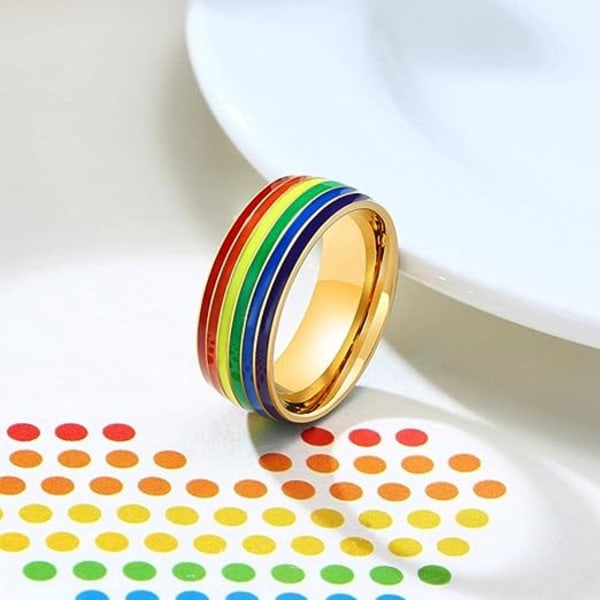 (Kulta) Rainbow Sormukset - Kihlasormukset - Ruostumattomasta teräksestä valmistetut parit